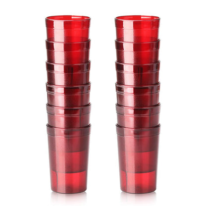 New Star Foodservice Restaurant-Grade Polycarbonate Beverage Tumblers, 8 oz, Red, Set of 12