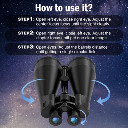 20x80 Astronomy Binoculars for Adults, High Power Stargazing Binoculars with Bak4 Prism, Low Light Vision for Moon Observation & Wildlife Watching, Includes Tripod,Tripod Adapter and Carrying Case