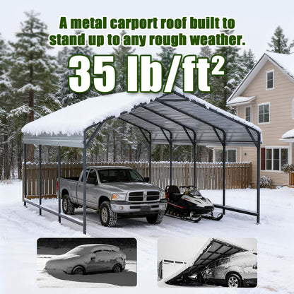 VOYSIGN Metal Carport Heavy Duty 10x15ft Outdoor Galvanized Steel Car Port, Vehicle Canopy Garage Shade, Multi-Use Shelter for Car, Boat, Tractors & Outdoor Storage