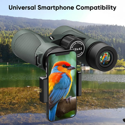 WOSPORTS 10x42 Binoculars for Adults - IP67 Waterproof Binoculars for Bird Watching, Camping, Hiking