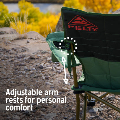 Kelty Low Loveseat Oversized 2-Person Heavy Duty Folding Camp Chair, Double Seat for Soccer Games, Tailgating, Beach Days (Low Height/Dark Shadow)