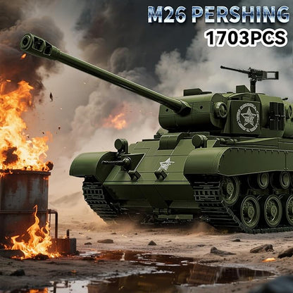M26 Pershing Tank Building Set WW2 Military Vehicles Collectible Army Model for Boys &amp Adults Home Decor