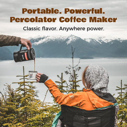 STOKE VOLTAICS Percolator Coffee Pot Electric,Boil Water & Brew Tea 2-in-1,3 Cup Coffee Maker,Portable Tea Kit for Camping,Travel