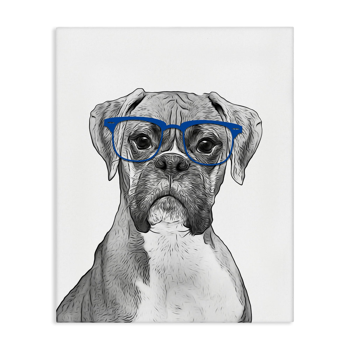 'Hipster Boxer Dog'| Canvas Art