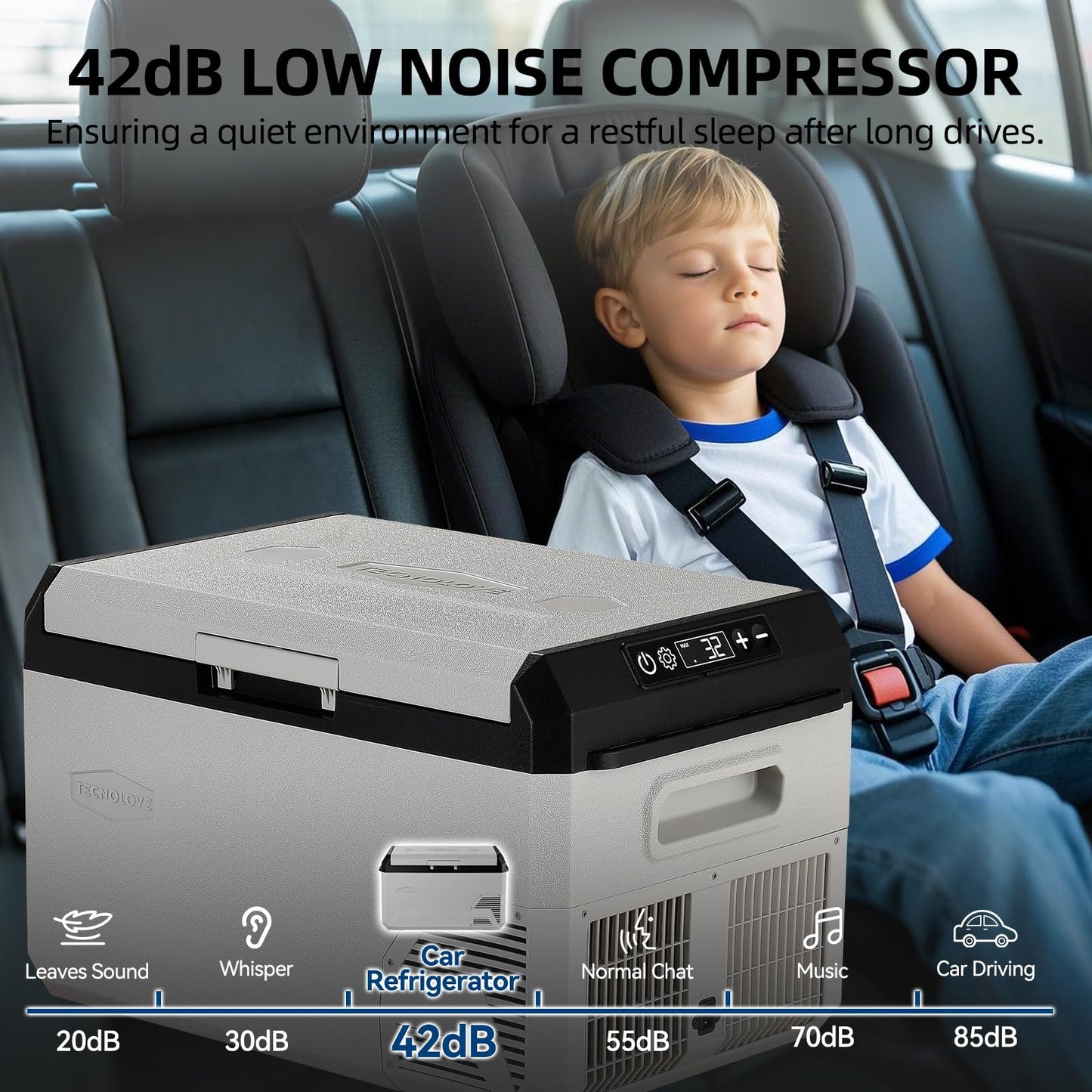 12V Car Refrigerator, 22QT Portable Freezer Compressor Cooler with Reversible Door, 100–240V AC / 12V / 24V DC Powered, for Truck Van RV Camper SUV Travel Camping Road Trips Tailgating,-4℉-50℉
