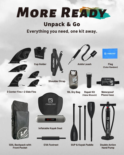 iTAOSTAR Novelty N01KP 11'6" x 35" Inflatable Stand Up Paddle Board with Seat- Stable SUP Board for Adults - Portable Paddleboard for Yoga, Surfing, Fishing - Includes Full Accessories Kit