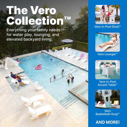 Step2 Vero in-Pool High-Top Bistro Table, 42 in. Outdoor Bar-Height Table for Pool Ledges up to 36 in. of Water, UV-Resistant, White