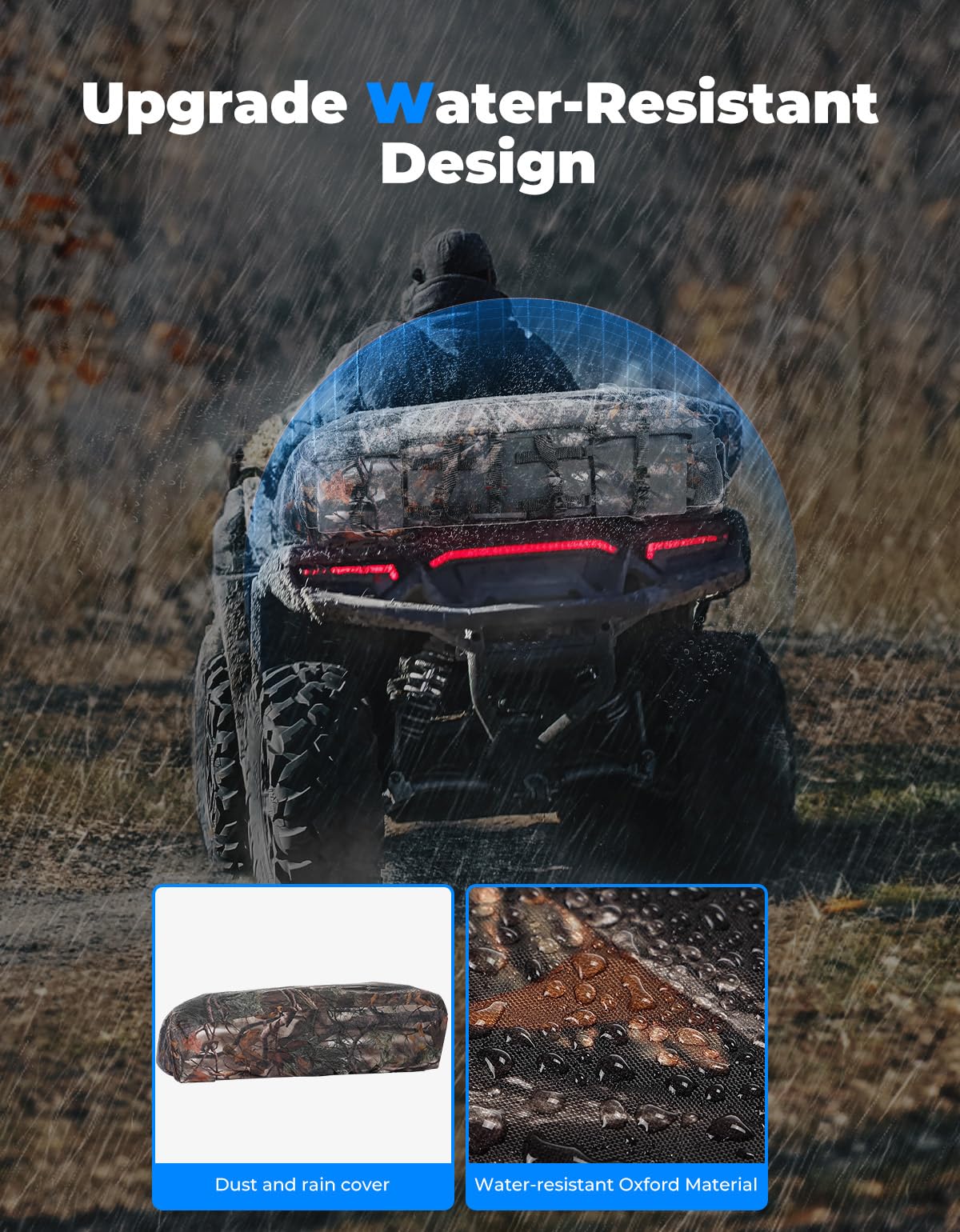KEMIMOTO ATV Storage Bags with Cooler Bag, 76L Large ATV Bags Rear Rack Bag, Upgraded Four Wheel Cargo Rear Seat Bags Compatible with Polaris Sportsman Fourtrax Can-Am Kawasaki Arctic Cat CFMOTO