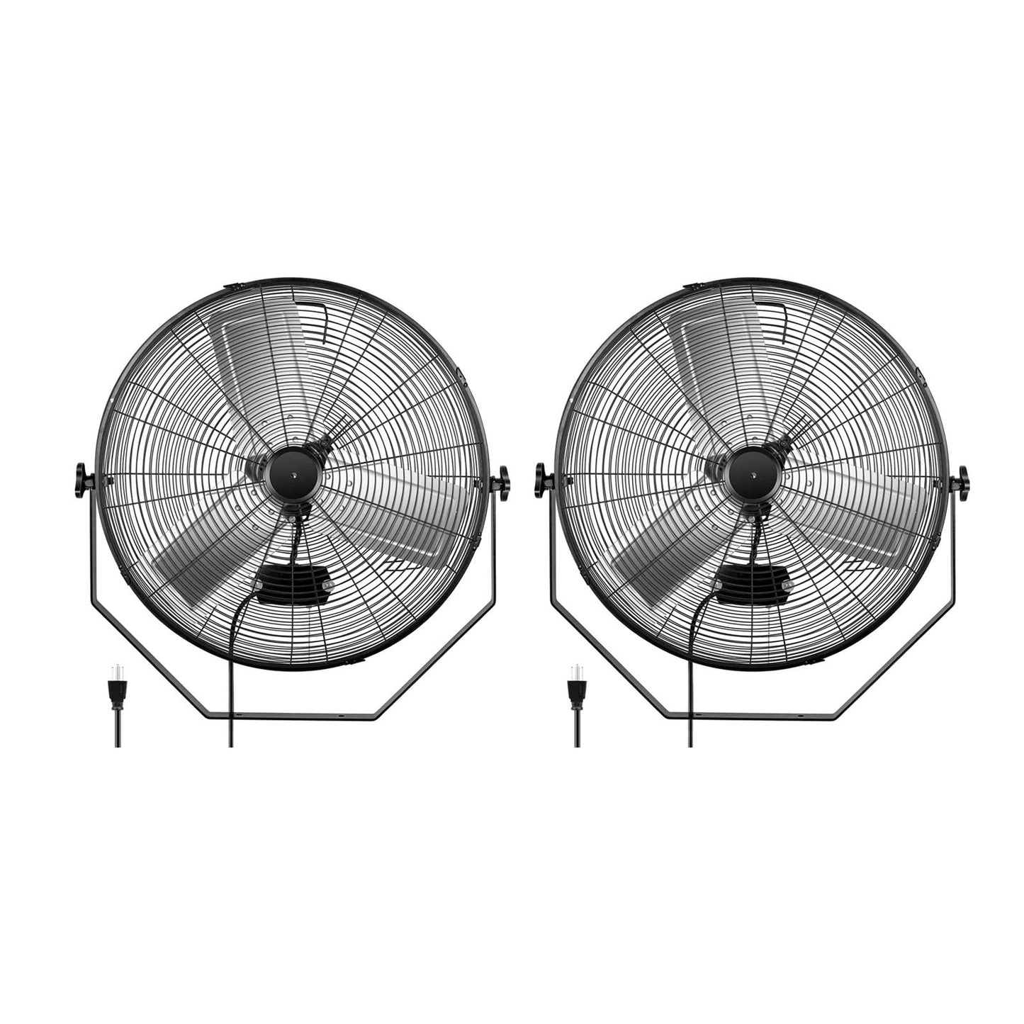 Simple Deluxe 24 Inch Industrial Wall Mount 3 Speed Commercial Ventilation Metal Fan for Warehouse, Workshop, Factory and Basement, Black