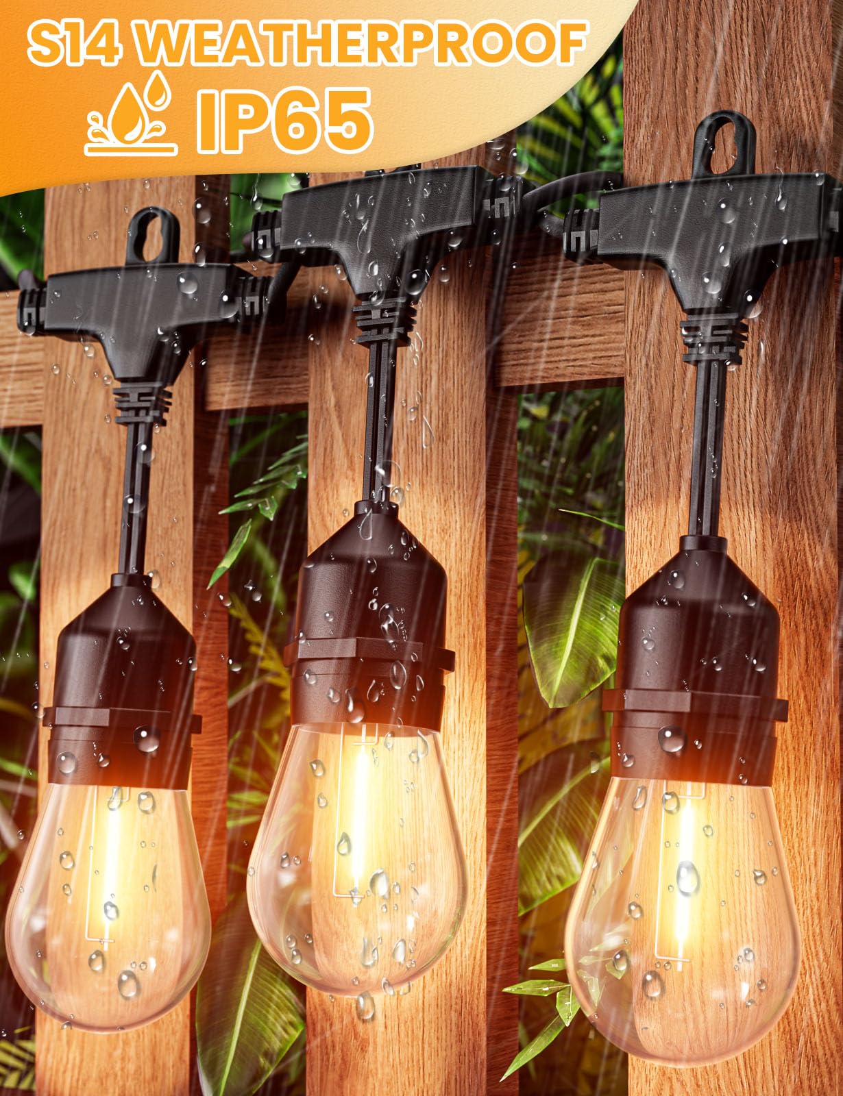 Svater 48FT 2W Outdoor String Lights with 150FT 1W Outdoor Led String Lights