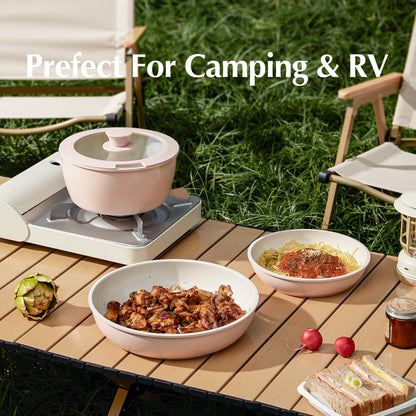 RedChef Ceramic Pots and Pans Set, Nonstick Kitchen Cookware with Detachable Handle, 22pcs, PFAS, PFOA & PTFE Free, RV Ceramic Cookware for Camping, Dishwasher & Oven Safe