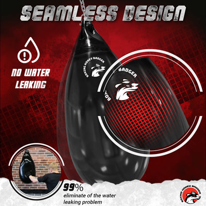 Boxing Honey Badger 2nd Generation Seamless Anti-Leak 110lb Water Punching Heavy Bag for Adults Heavy Duty Boxing Water Bag