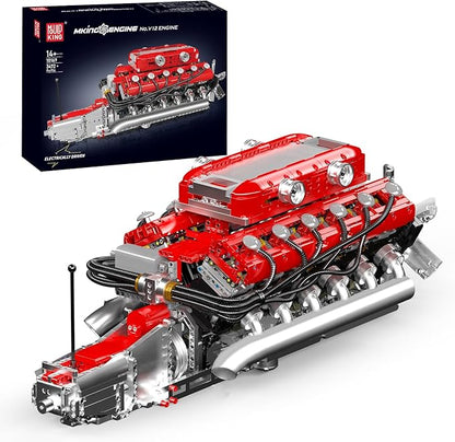 Mould King V12 Engine Model Kit That Runs MOC Engineering Model Building Kit with Battery and Motor 3472 PCS STEM Engineering Building Blocks for Adults