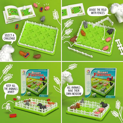 SmartGames Smart Farmer – Barnyard STEM Focused Cognitive Skill-Building Logic Puzzle Game with 60 Challenges for Ages 5+