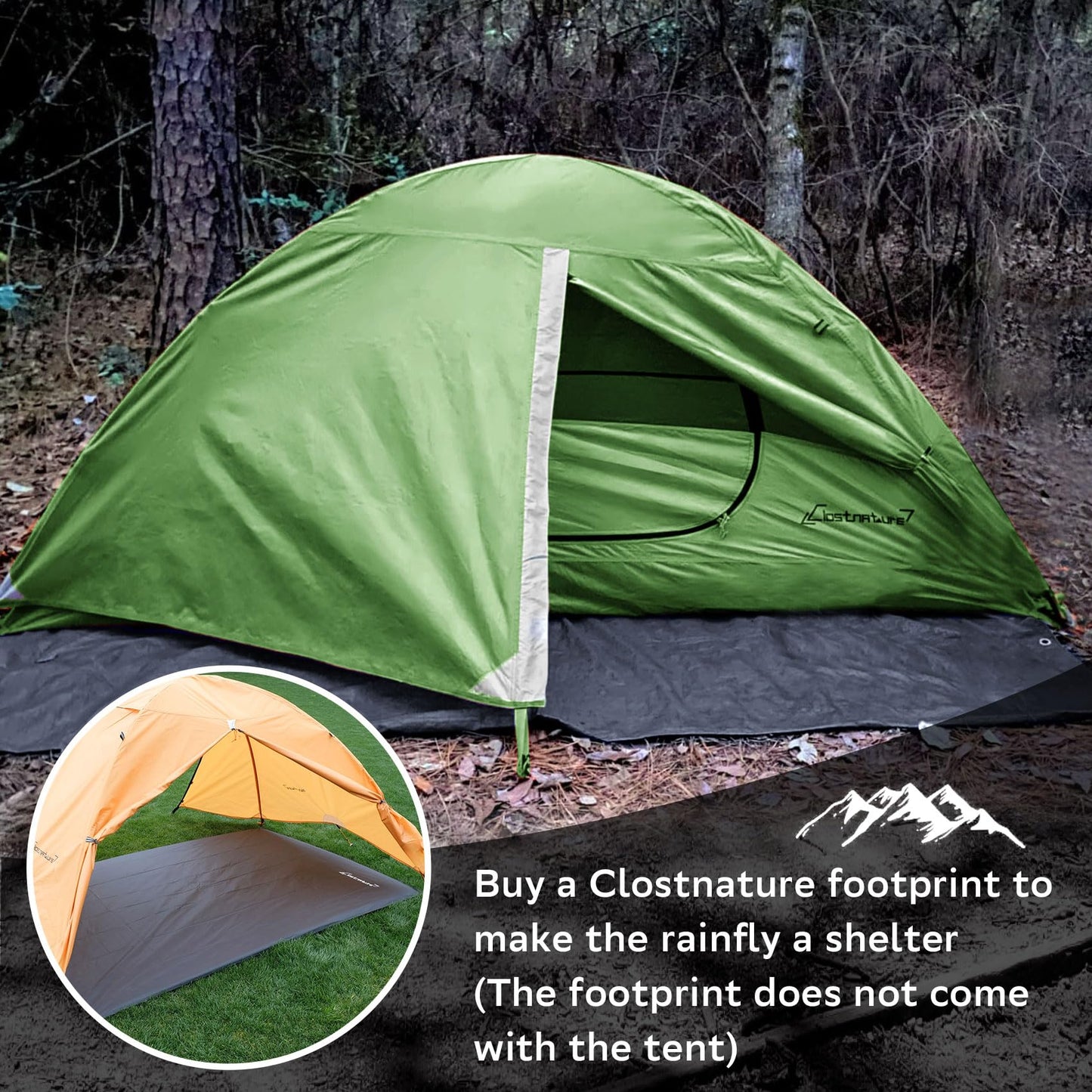 Clostnature Lightweight Tent for Backpacking - 4 Person Ultralight Backpacking Tent, Waterproof Easy Setup Camping Tent, Hiking Tents for Outdoor, Hiking and Mountaineering