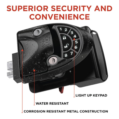 RVLOCK V4 Durable Metal RV Door Lock with Keypad and Remote, Premium Replacement for Trailers, Secure and Convenient Keyless Camper Door Lock Replacement, Patented Security Technology
