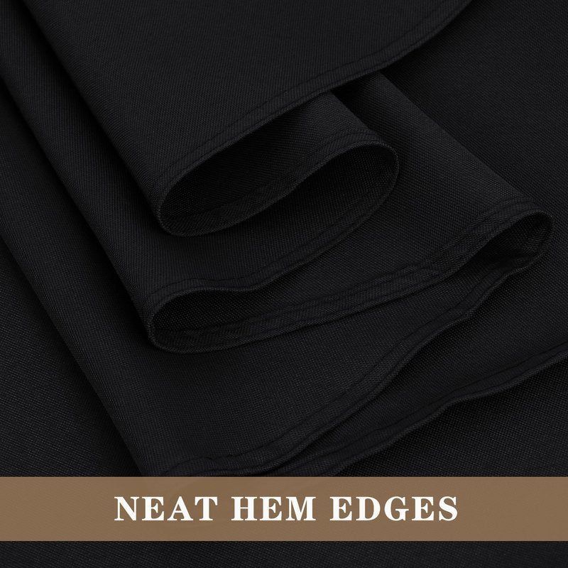 Fitable 6 Pack Black Round Tablecloths - 120 Inches in Diameter - Stain Resistant and Washable Table Clothes, Polyester Fabric Table Covers for Wedding, Party, Banquet, Formal Events