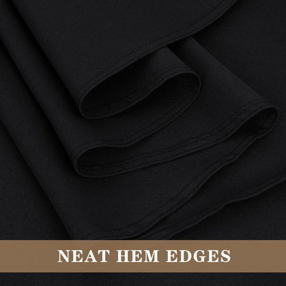 Fitable 6 Pack Black Round Tablecloths - 120 Inches in Diameter - Stain Resistant and Washable Table Clothes, Polyester Fabric Table Covers for Wedding, Party, Banquet, Formal Events