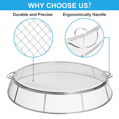 Fire Pit Spark Protector Screen, Mesh Protective Spark Screen for Solo Stove Yukon Shield, Portable Outdoor Fire Pit Accessories for Backyard and Outdoor Fire Pits Hot Embers, Stainless Steel