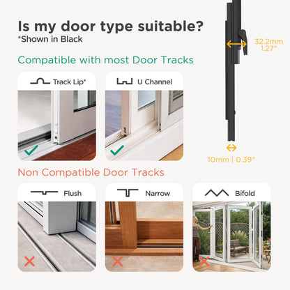 Hakuna Pets V2 Patio Pet Door Screen Insert Panel for Sliding Doors, Fits Door Track Min Ht 62.99" to Max Ht 84.25",UV Resistant Mesh, Locking Magnetic Dog Door, Easy Install and Removal,Large,Black