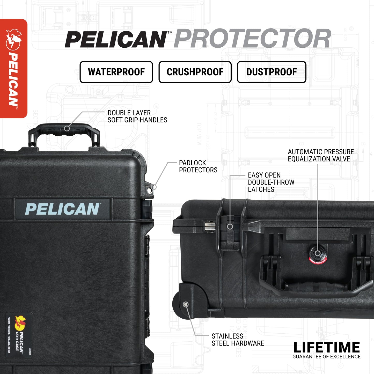 Pelican 1650 Case With Foam (Black)