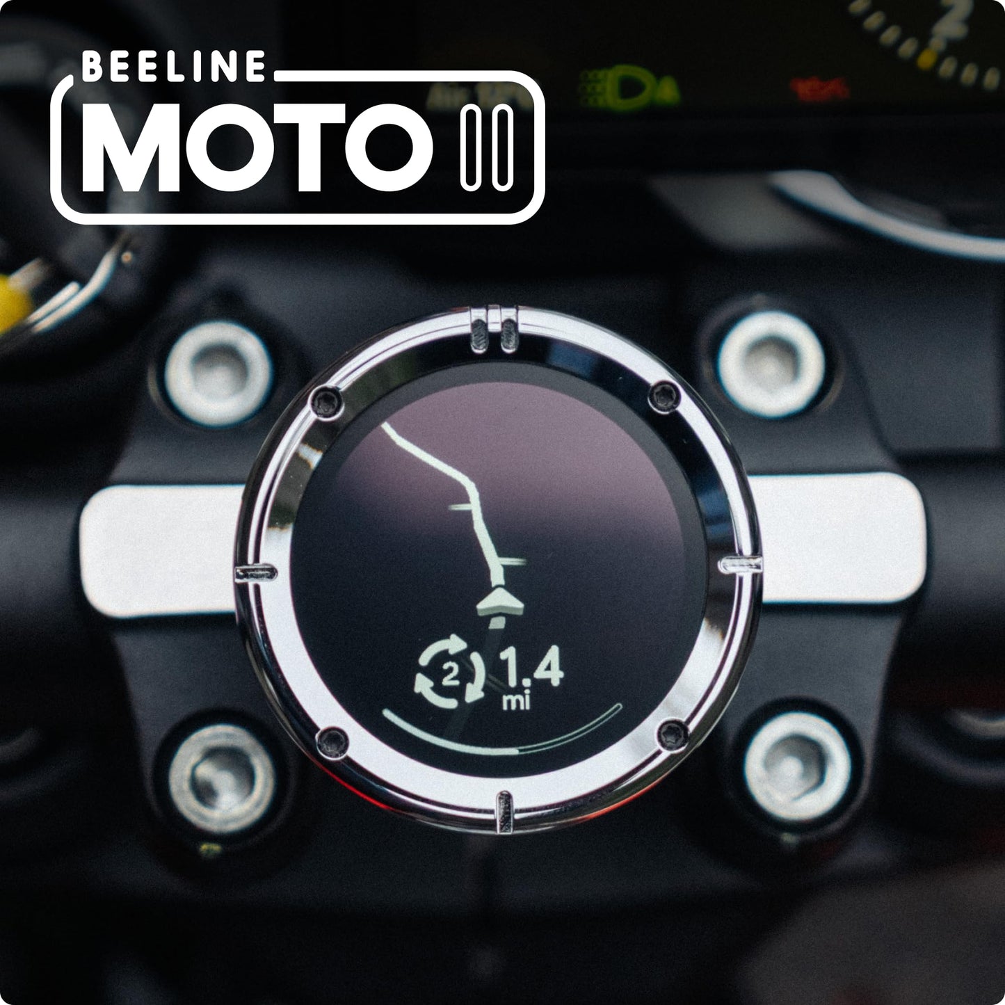 Beeline Moto II Classic Edition - Next Gen Motorcycle GPS Tracker | Compact Design, Waterproof Build, Simple Display & 14-Hour Battery | Glove Friendly Motorcycle Sat Nav Perfect for Adventure