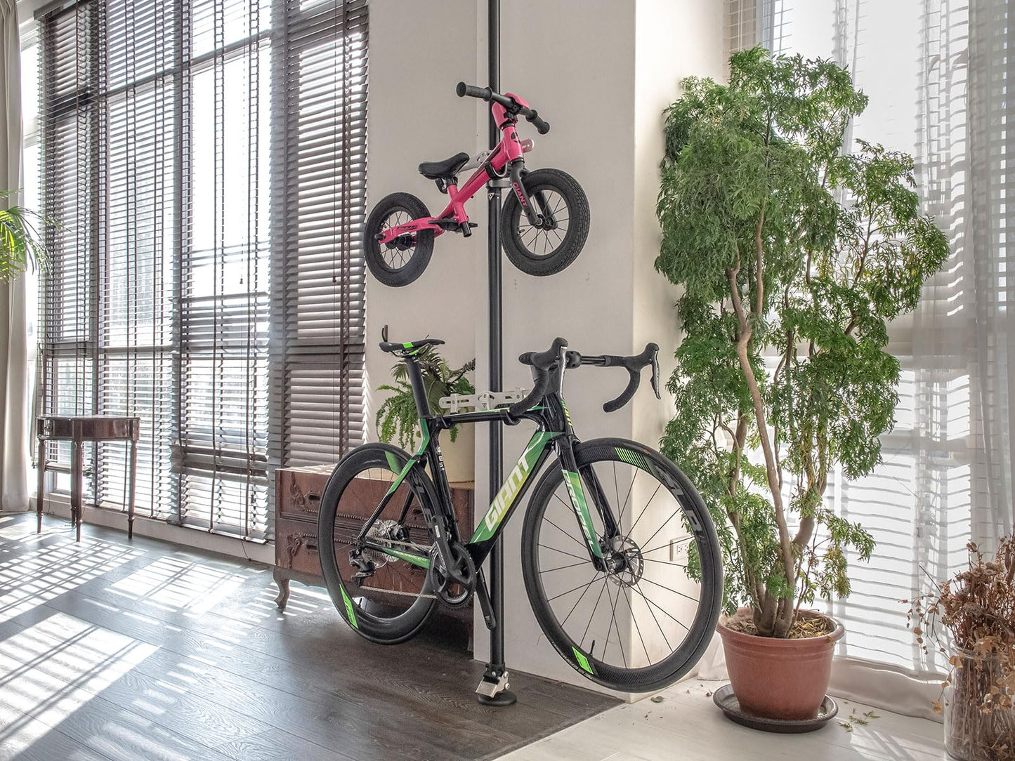 Topeak Dual Touch Bike Storage Stand , L x W x H ﻿44 x 34 x 214 cm (Open) / ﻿17.3” 13.4” x 84.3”