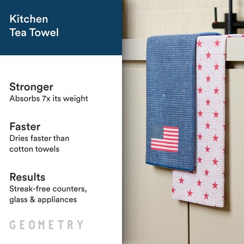 GEOMETRY Kitchen Tea Towel - Quick Dry Microfiber Cloth Dish Towels for Kitchen Drying - Premium Quick Dry Towel (Gradient Star, 1-Pack)