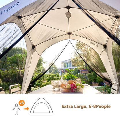 10x10 Portable Canopy Tent Gazebo with Mosquito Netting, Screen Tent 6-8 Person, Foldable Outdoor Canopy Shelter, Screen House for Camping Backyard Patio, Outdoor Gazebo Shade Canopy