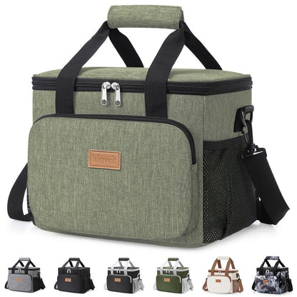 Lifewit Medium Lunch Bag, Insulated Lunch Box, Soft Cooler Cooling Tote for Adult Men Women, Dark Green 12-Can (9L)