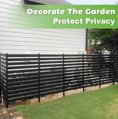 38" W x 42" H 3 Panels Air Conditioner Fence Screen, Metal Privacy Fence for Outside Unit, Pool Equipment Enclosure Trash Can Fence, No Dig Backyard Fencing for Outdoor