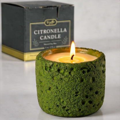 Viyffo 6oz Citronella Candle Outdoor, Small Citronella Candle Indoor, Candles for Home Scented, Non Toxic Soy, Green Ceramic Jar for Patio, Backyard Décor & Camping Gift (12+ Hours Burn)