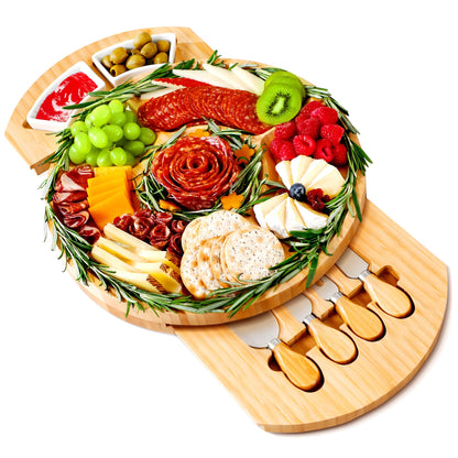 Charcuterie Boards, Thereye Cheese Board with Knife Set, Bamboo Charcuterie Board Set-𝐂𝐡𝐫𝐢𝐬𝐭𝐦𝐚𝐬 𝐆𝐢𝐟𝐭, Housewarming Gift, Wedding Gift