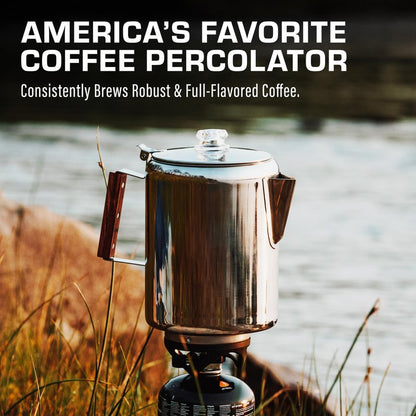 COLETTI Bozeman Percolator Coffee Pot — NO Aluminum or Plastic [12 cup]