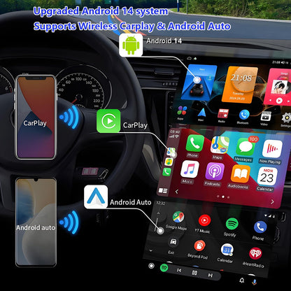Car Radio for Jeep Patriot Compass 2010-2016: 4GB+64GB Android 14 Head Unit with Wireless CarPlay Android Auto - 10.2 inch Touchscreen Stereo GPS Navigation Bluetooth WiFi