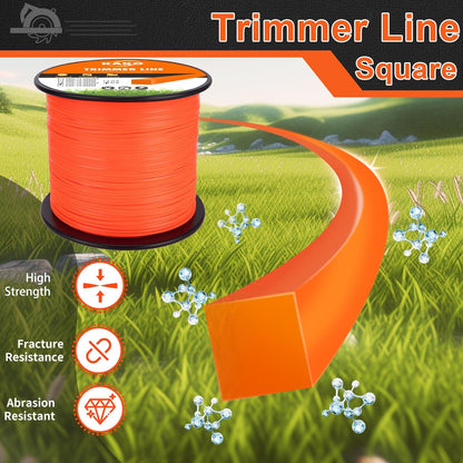KAKO 130 Trimmer Line - Durable .130 Inch Square Weed Eater String | 720 Ft | Commercial Nylon
