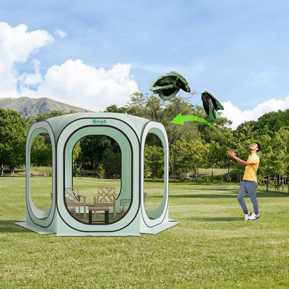 Werph 10x10 Pop Up Screen Tent, Mosquito Net Gazebo, UV Resistant Roof Waterproof Screen Canopy, Quick Setup Outdoor Shelter for Backyard, Patio, Garden, Picnic, Camping and Events, Green