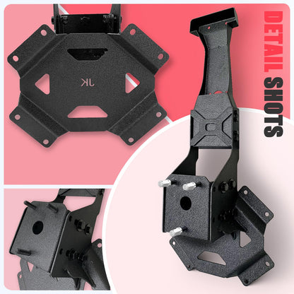 KLYONA for JK up to 37" Spare Tire Carrier with Third Brake Light Bracket Compatible with 2007 2008 2009 2010 2011 2012 2013 2014 2015 2016 2017 2018 Jeep Wrangler JK JKU Width-Adjustable Tire Lift