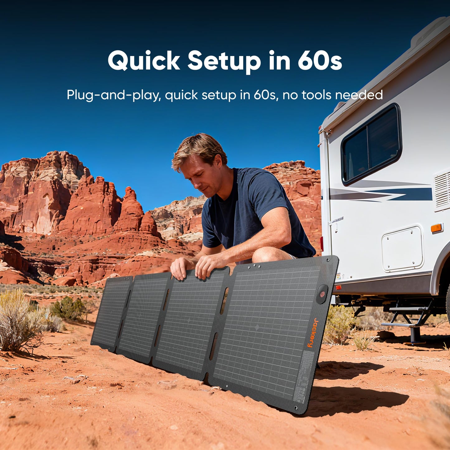 Jackery SolarSaga 100W Air Solar Panel, 23% Conversion Efficiency Bifacial Panels, IP65 Waterproof, Foldable and Portable Solar Charger for Power Stations, RVs, Camping, Off-Grid Life, and PV Charging