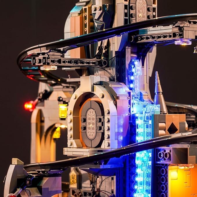 Upgraded Led Light Kit for Lego Gringotts Wizard Bank Horcrux War Building Set Remote Version Compatible with Lego 76417 Best Gifts for Adults (Model Not Included)