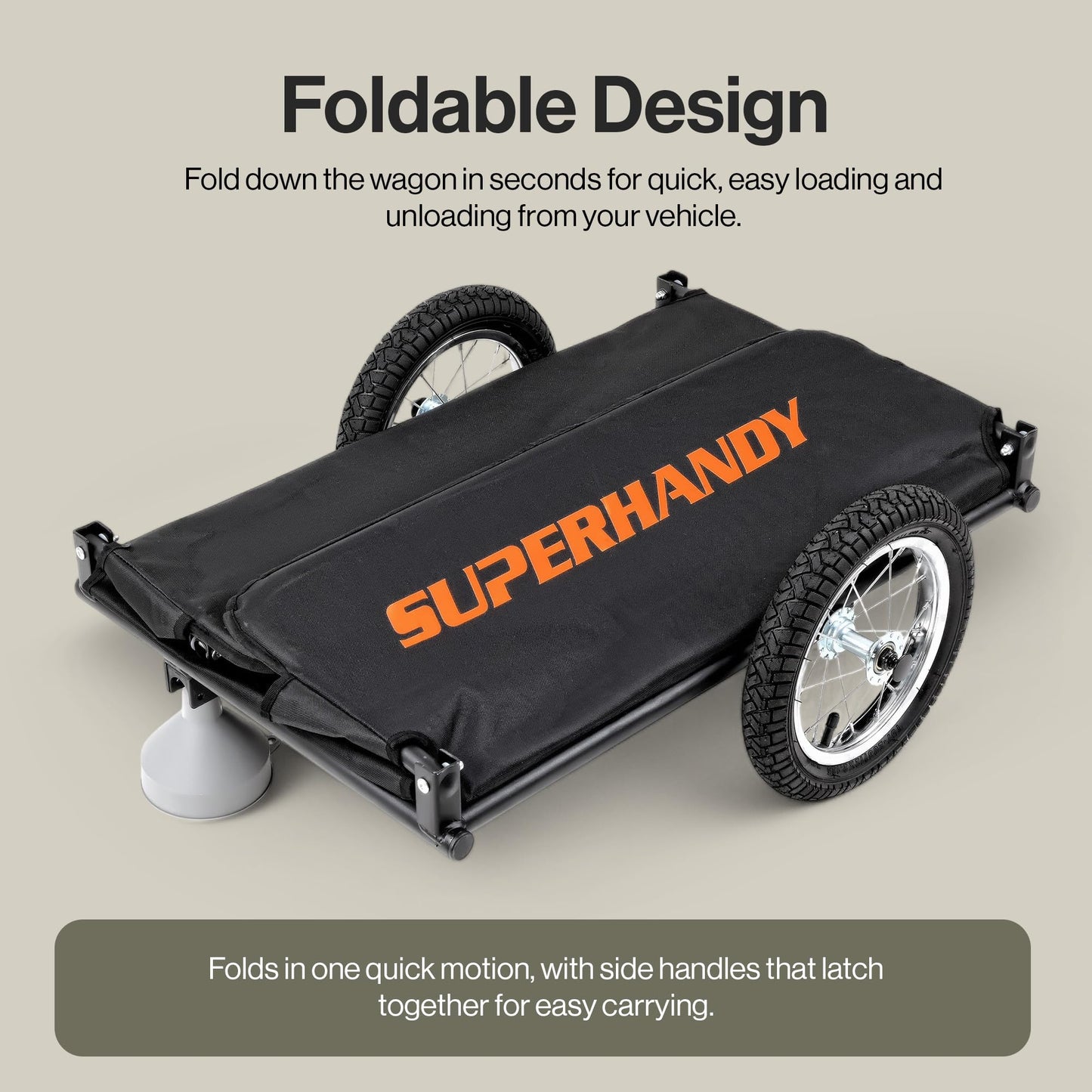 SuperHandy Foldable Wagon - Lightweight, 155 lbs Capacity, Tool-Free Assembly, Compatible with GUT112/GUT140/GUT142 SuperHandy/G Mobility Scooters