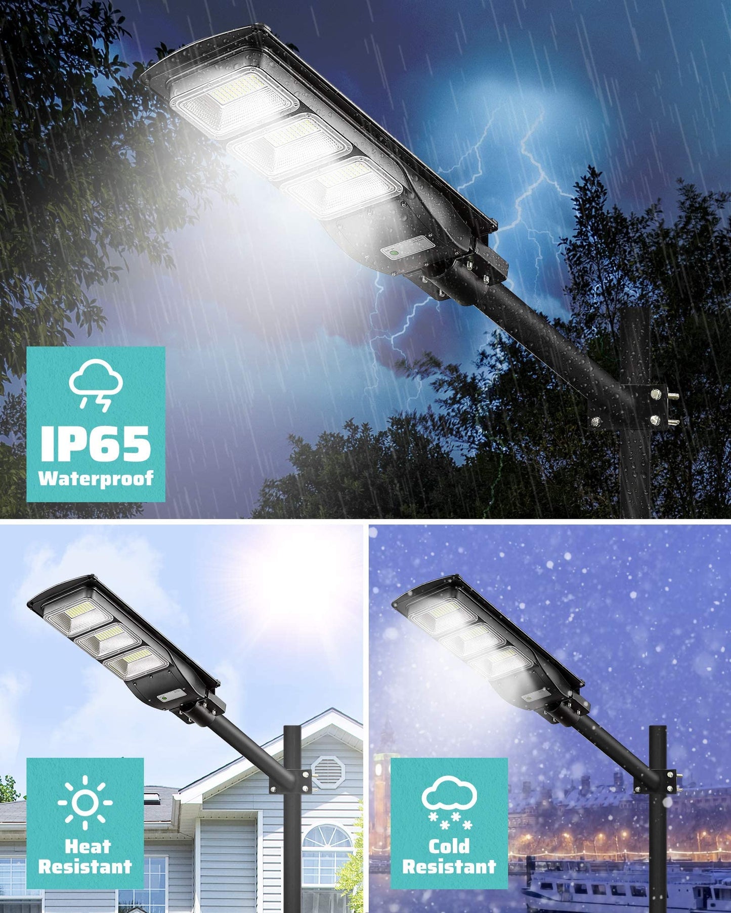Lovus 2Pack 3600W Solar LED Street Lights, IP65 Waterproof Outdoor Solar Motion Sensor Flood Security Lights Dusk to Dawn for Parking Lot, Home, Garage
