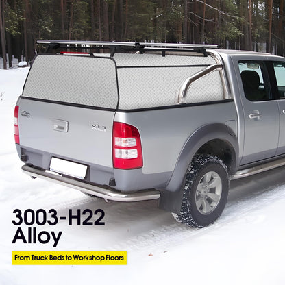 Diamond Plate Aluminum Sheet 0.045" 3003-H22 with Gloves/Rivets for RV Floor Repair, Truck Bed Liner, Garage, Boat Dock, Commercial Kitchen Use by DIY Owners & Professional Contractors 24x120in.