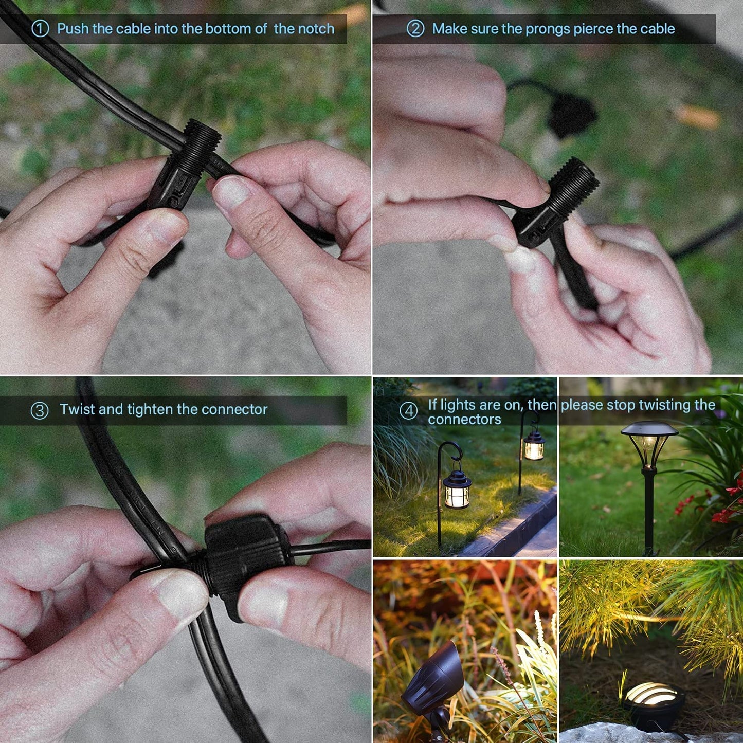 GOODSMANN Low Voltage Landscape Lighting Oil Rubbed Bronze 2PK Path Lights Low Voltage 3W LED 120 Lumen 3000K Warm White with Cable Connectors