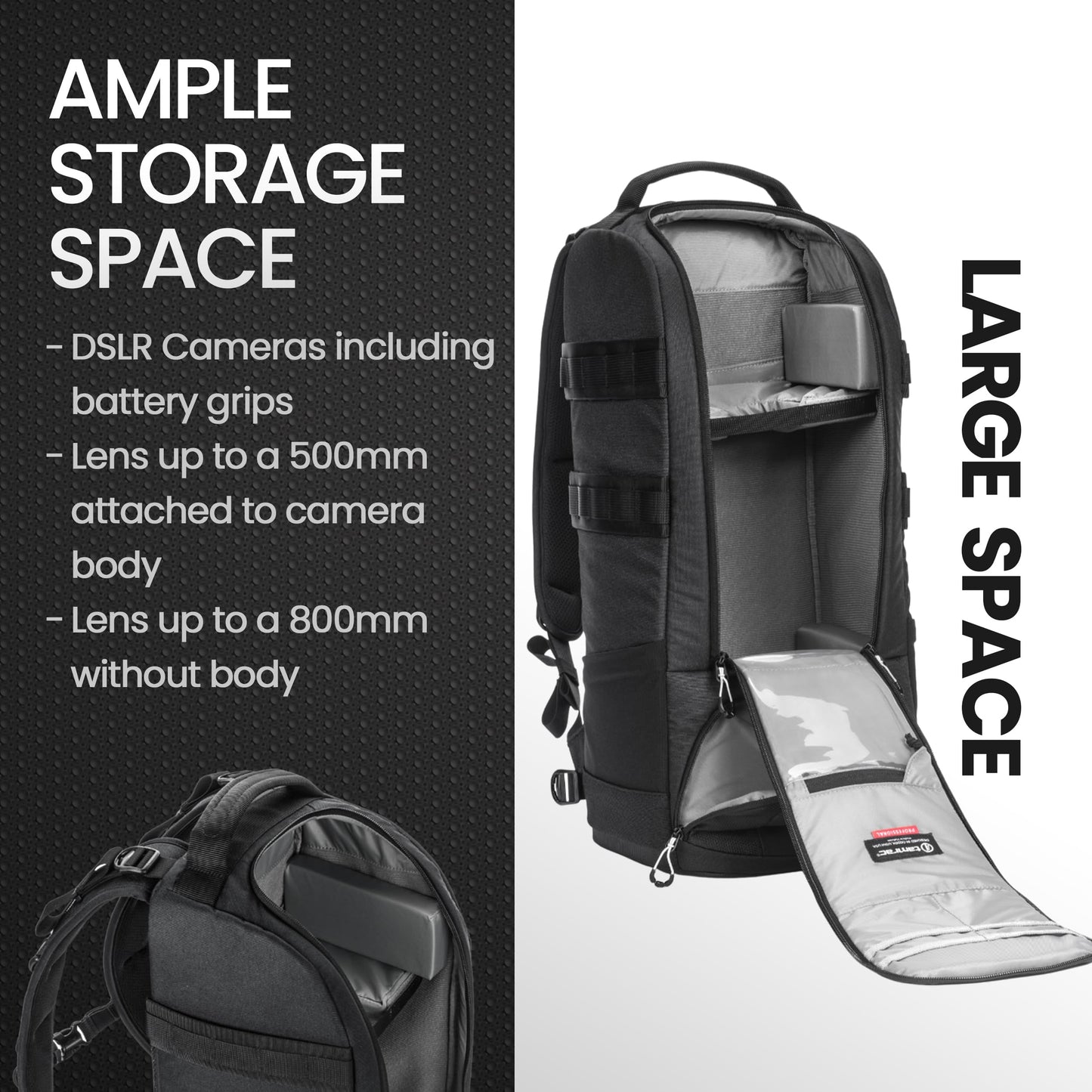 Tamrac Anvil Super 25 Camera Backpack for Photographers DSLR Camera Bag, Professional Photography Backpack, Camera Bag with Tripod Holder, Travel Camera Carrying Case, Black