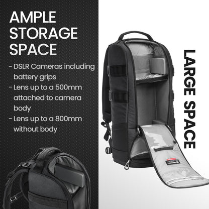 Tamrac Anvil Super 25 Camera Backpack for Photographers DSLR Camera Bag, Professional Photography Backpack, Camera Bag with Tripod Holder, Travel Camera Carrying Case, Black