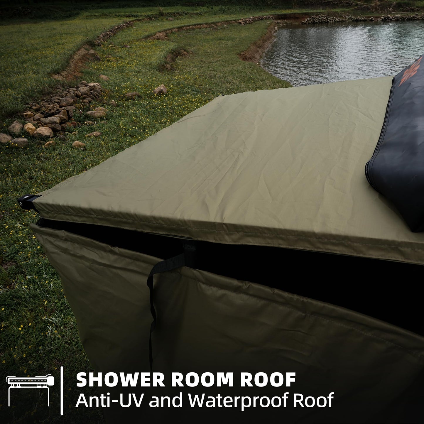 SAMOUT Vehicle Side Shower Room with Roof, 3.3ft x 3.3ft Privacy Shelter Restroom, Car Side Shower Room, Portable Shower Tent for Camping