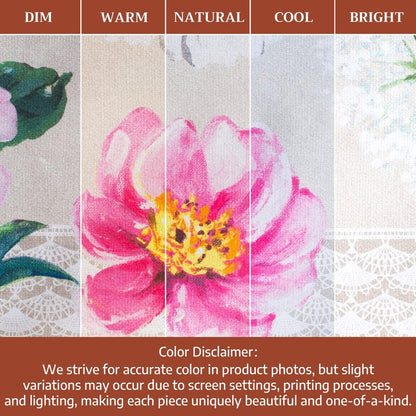 Maison d' Hermine Table Cloth Round Table 100% Cotton 69 Round Inches Tablecloth Reusable Decorative for Dining Kitchen Room Farmhouse Home Gifts for Mothers Day Spring Summer - Pivoine