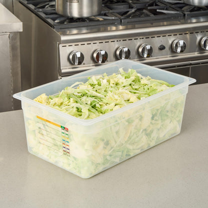 Restaurantware Food Storage Container 10 Pack of 20.7 x 12.6 x 7.8 Inches Plastic Stackable Storage Box White Reusable Label Container Dishwasher Safe For Restaurants And Kitchens