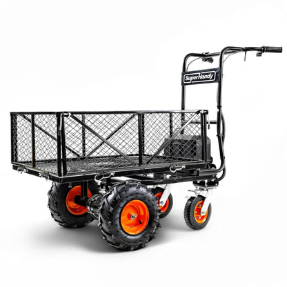 SuperHandy Utility Service Cart Power Wagon Wheelbarrow Electric 48V DC Powered 660Lbs Load and 1000Lbs+ Hauling Capacity Farm and Garden All Purpose Modular Cargo Bed